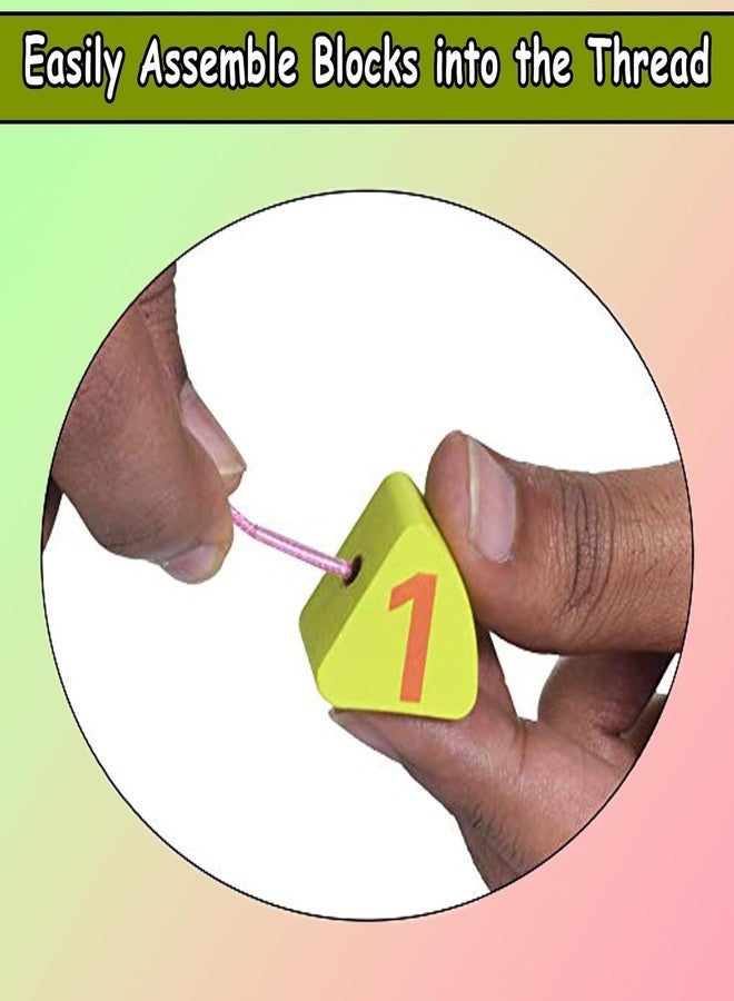 ZIPRON Wooden Learning Clock Toy for Kids - Montessori Educational Toy with Digital & Analog Numbers, Shape & Color Recognition, Bead Lacing Activity | Multicolor (Pack of 1) - Image 4